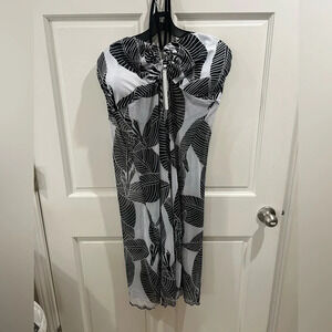 ROSE GAL handkerchief tankini floral black & white swimsuit padded, sheer,halter